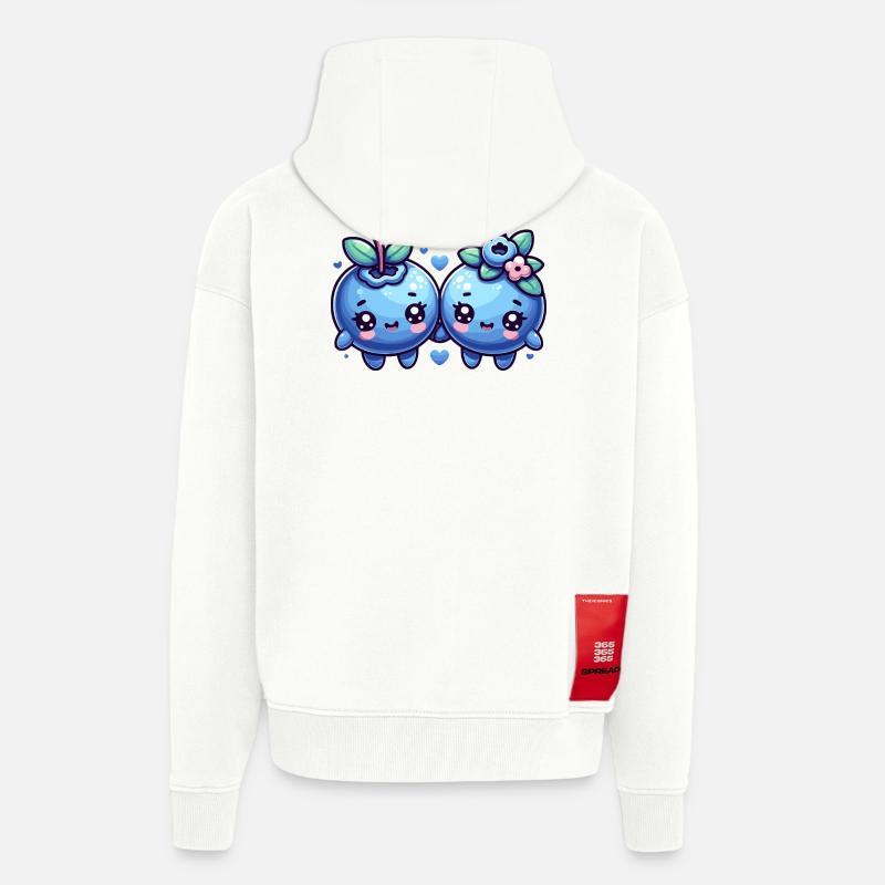 Süßes Design mit Blaubeeren - Zip Hoodie - made by SPREAD - OFF WHITE