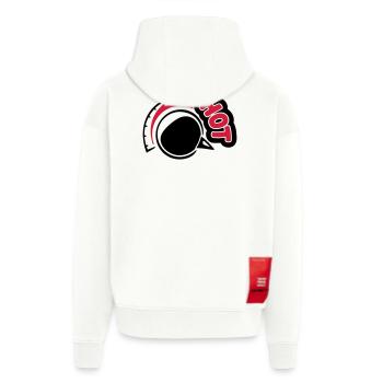 Chaud - Veste à capuche bio épaisse oversize fabriqué en UE - OFF WHITE - Dos