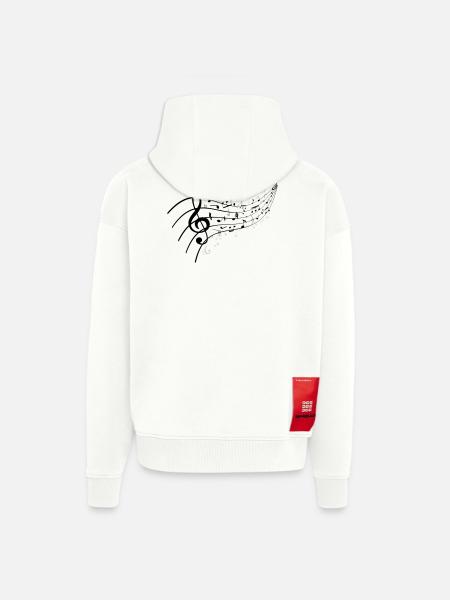 Black night with music knot - Zip Hoodie - made by SPREAD - OFF WHITE