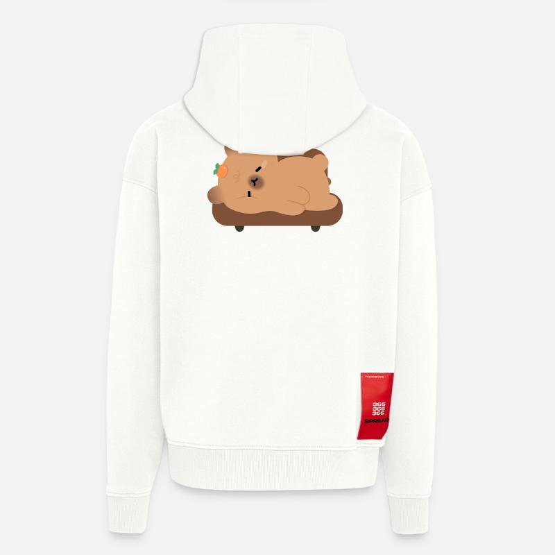 Schläfrige Müde Capybara - Zip Hoodie - made by SPREAD - OFF WHITE