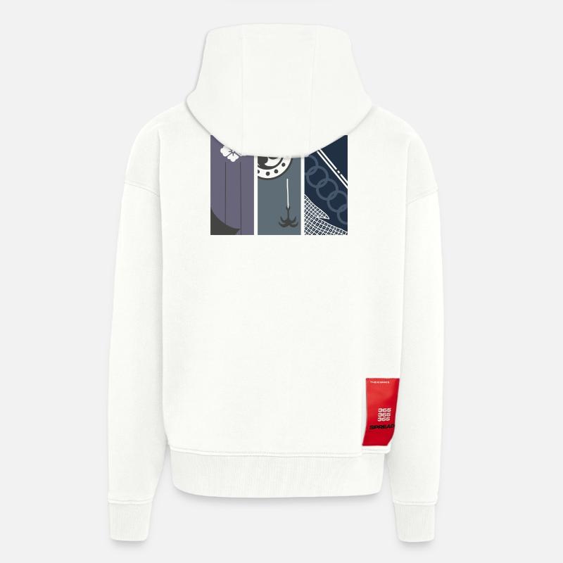 Echos von Edo – Moderne japanische Kunst - Zip Hoodie - made by SPREAD - OFF WHITE