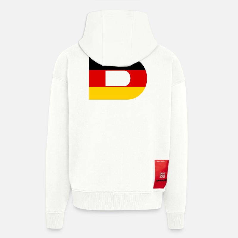 D- Germany Flag Style - Zip Hoodie - made by SPREAD - OFF WHITE