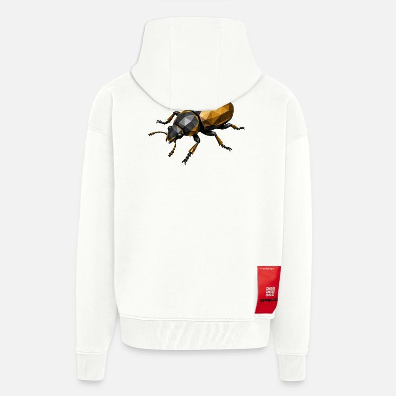 Geometric Low-Poly Insect - Zip Hoodie - made by SPREAD - OFF WHITE