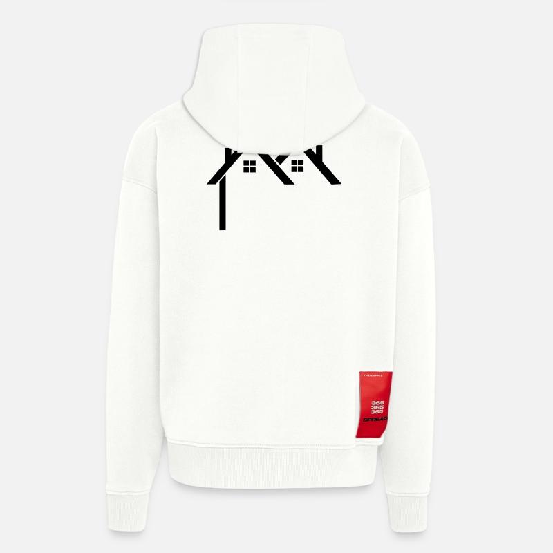 Wohngebiet Logo Häuser - Zip Hoodie - made by SPREAD - OFF WHITE