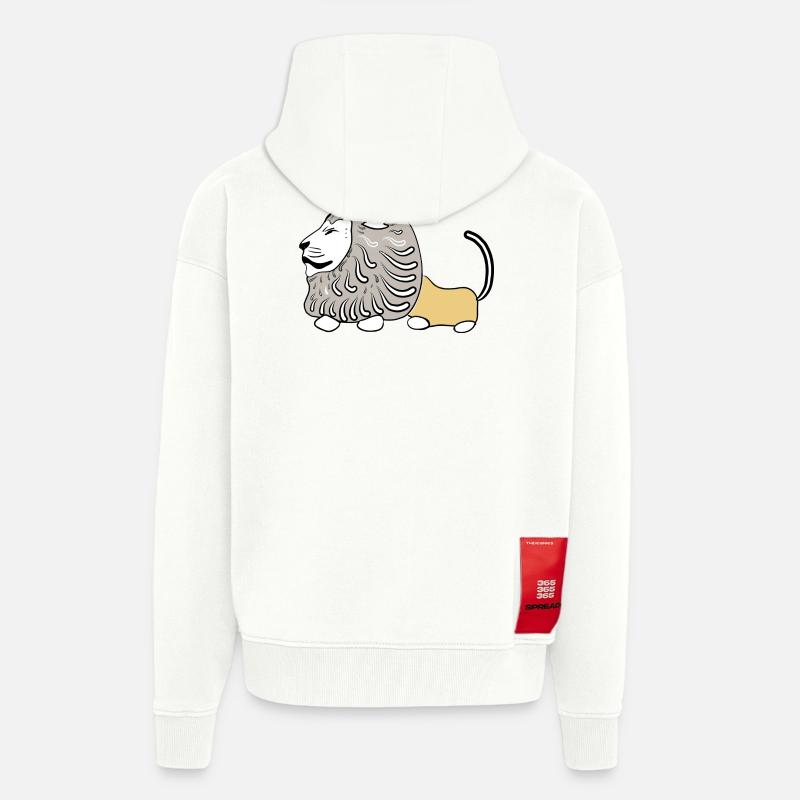 LION VECTER - Veste à capuche bio épaisse oversize fabriqué en UE - OFF WHITE
