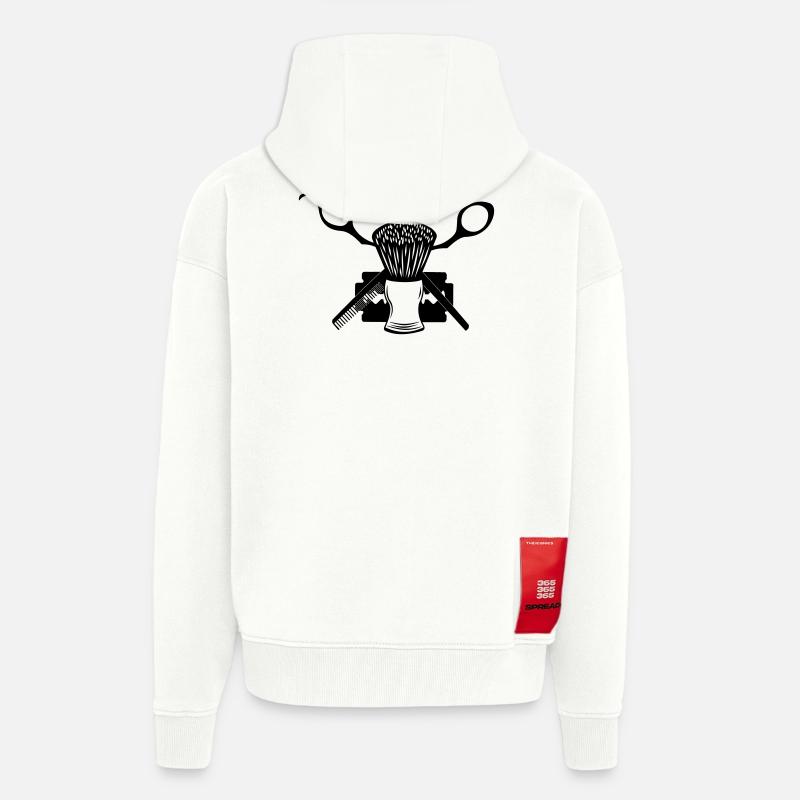 Schere, Rasierpinsel, Rasierklinge - Zip Hoodie - made by SPREAD - OFF WHITE