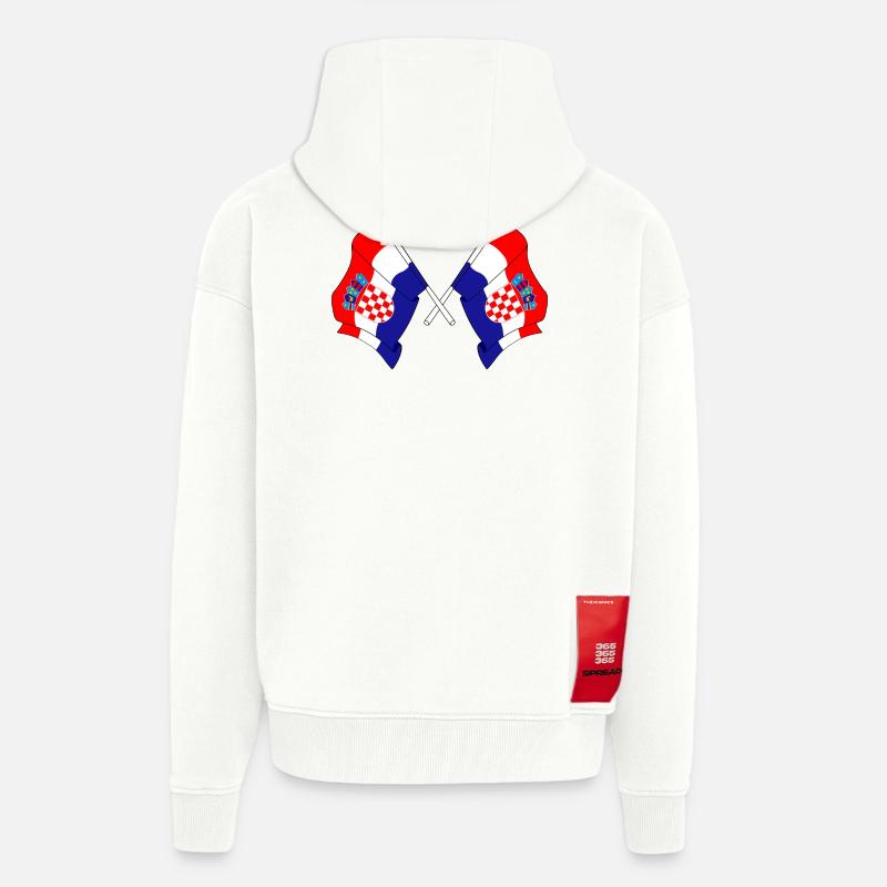 Zwei Flaggen Kroatiens - Zip Hoodie - made by SPREAD - OFF WHITE