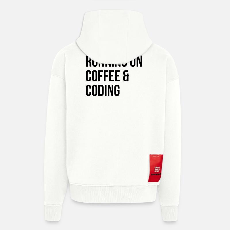 codage - Veste à capuche bio épaisse oversize fabriqué en UE - OFF WHITE