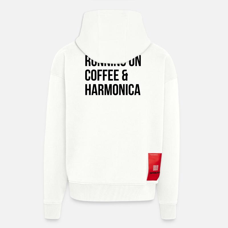 Harmonica Harmonica Harmonica - Veste à capuche bio épaisse oversize fabriqué en UE - OFF WHITE