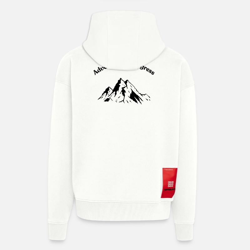 Aventure en cours – Sur la route - Veste à capuche bio épaisse oversize fabriqué en UE - OFF WHITE