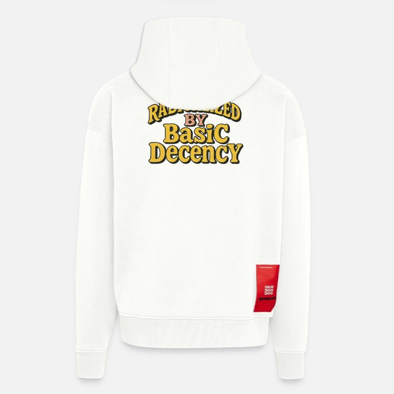 Radicalized by Basic Decency - Zip Hoodie - made by SPREAD - OFF WHITE