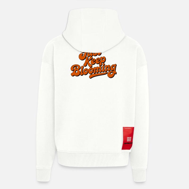 Bleib einfach weiter blühende Blumenschrift - Zip Hoodie - made by SPREAD - OFF WHITE