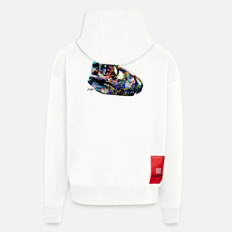 tarbosaurus - Veste à capuche bio épaisse oversize fabriqué en UE - OFF WHITE
