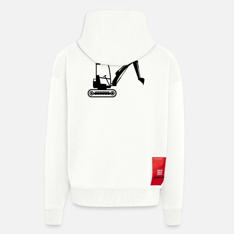 Excavatrice - Veste à capuche bio épaisse oversize fabriqué en UE - OFF WHITE