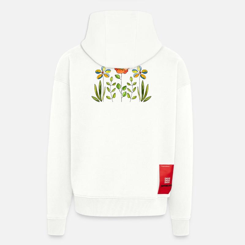 Fleur - Veste à capuche bio épaisse oversize fabriqué en UE - OFF WHITE