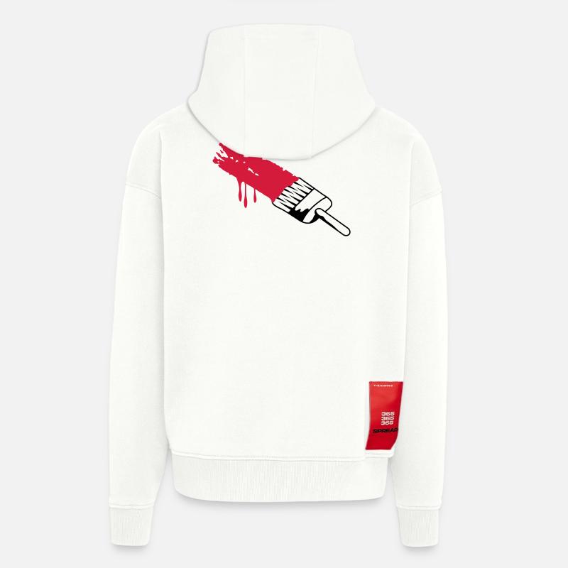Pinsel mit Farbe - Zip Hoodie - made by SPREAD - OFF WHITE