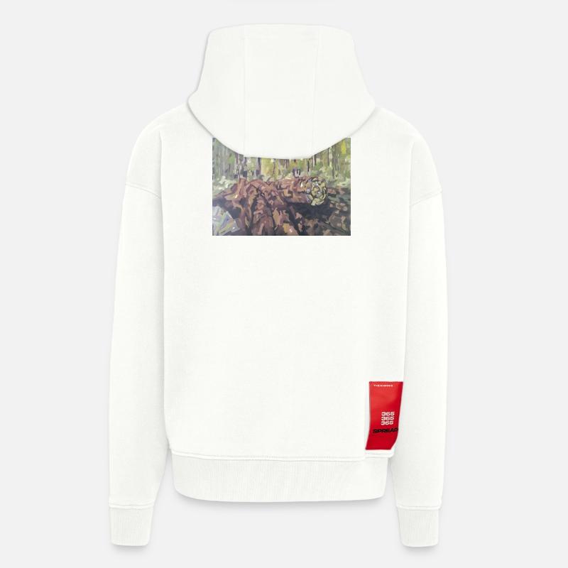 Baumstämme im Wald – eine impressionistische Landschaft - Zip Hoodie - made by SPREAD - OFF WHITE