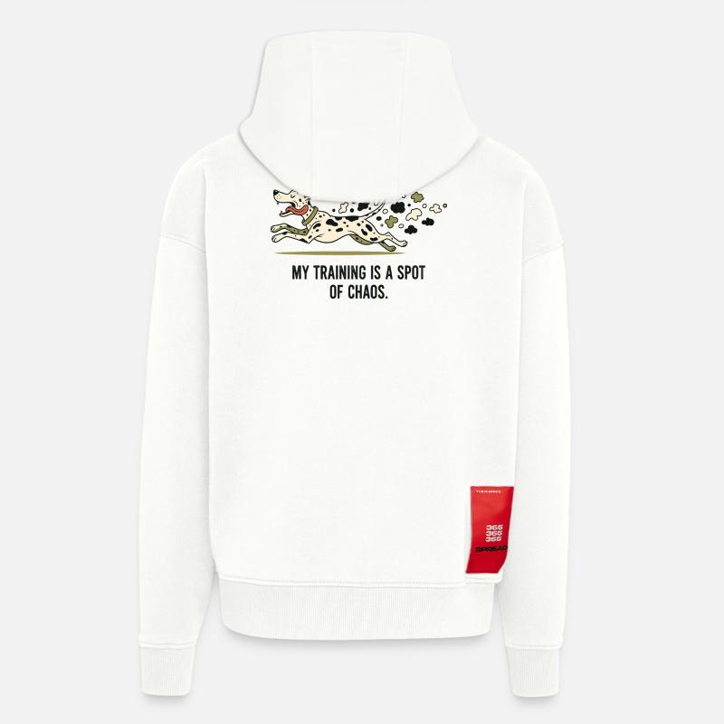 Mein Training ist ein Fleckchen Chaos - Zip Hoodie - made by SPREAD - OFF WHITE