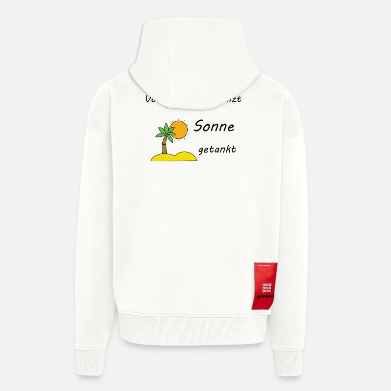 Unispruch "Sonne getankt" Geschenk, Studenten - Zip Hoodie - made by SPREAD - OFF WHITE