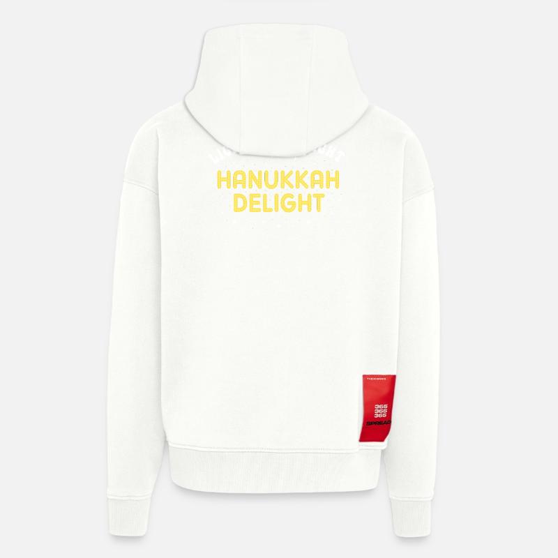 Hanoukka Hanoukka Hanoucca - Veste à capuche bio épaisse oversize fabriqué en UE - OFF WHITE