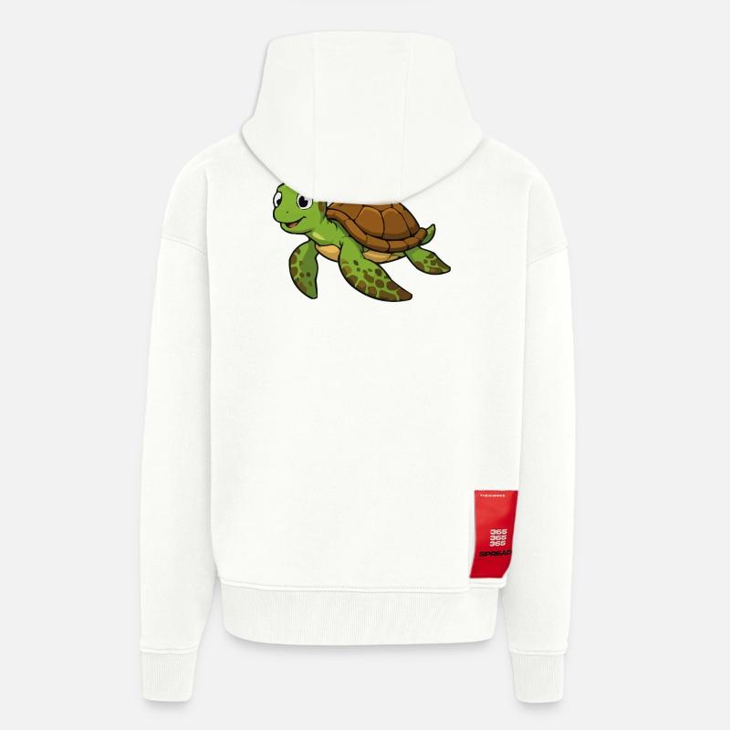 Cuddly turtle illustration - Zip Hoodie - made by SPREAD - OFF WHITE