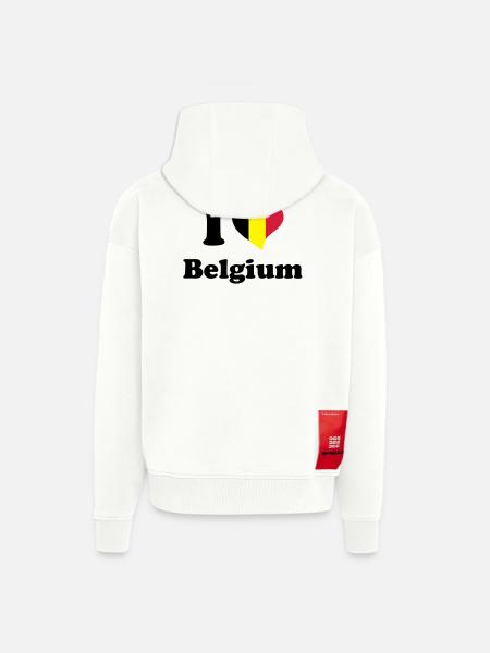 I love Belgium - Zip Hoodie - made by SPREAD - OFF WHITE