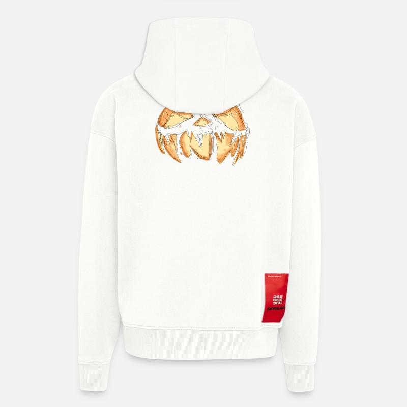 Kürbis Gesicht Halloween Scribble - Zip Hoodie - made by SPREAD - OFF WHITE