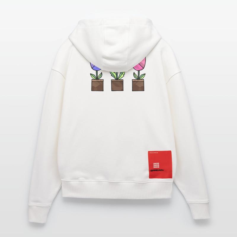 Fleur Veste à capuche bio épaisse oversize fabriqué en UE
