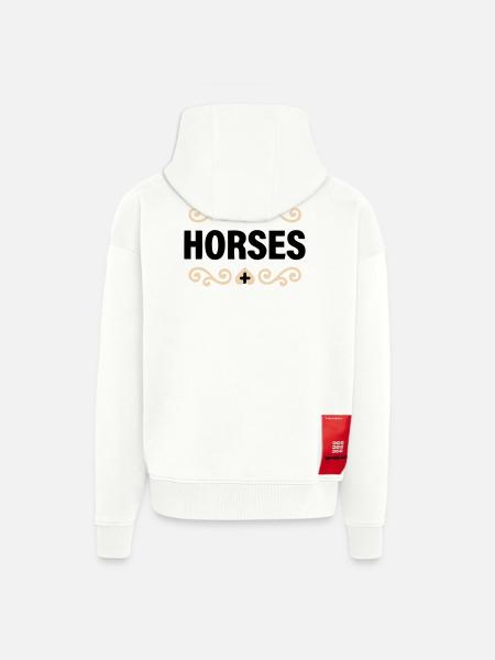 Noble Horses lettering riding - Zip Hoodie - made by SPREAD - OFF WHITE