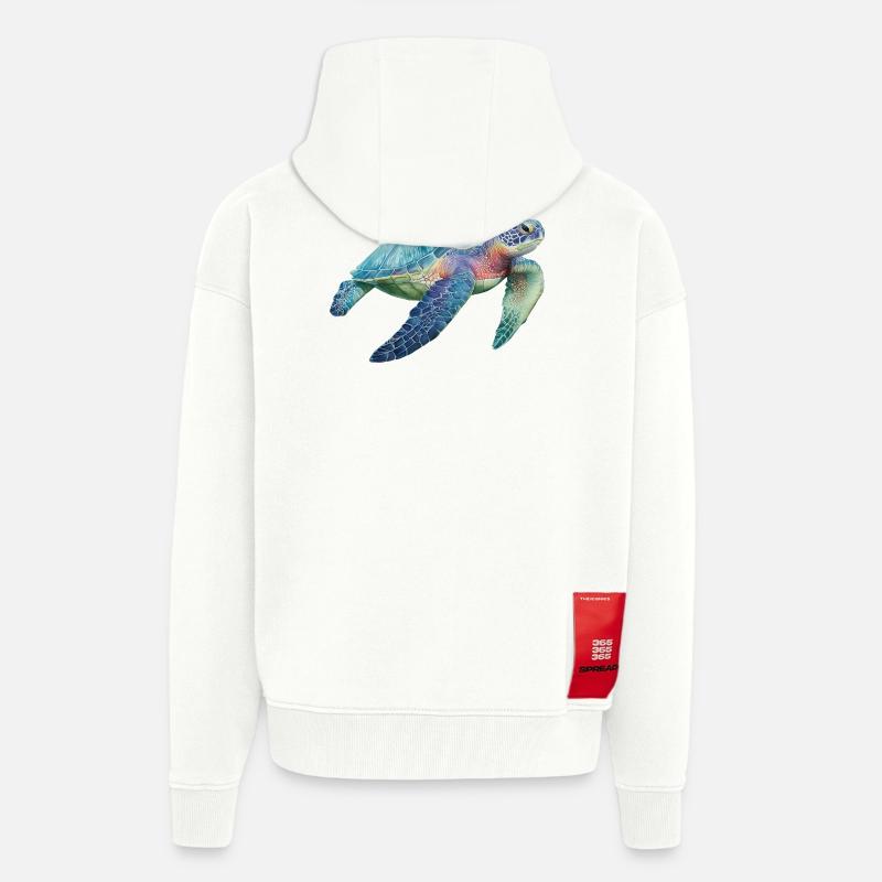Turtle - Zip Hoodie - made by SPREAD - OFF WHITE