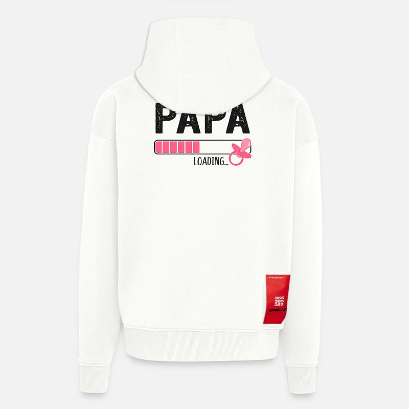 Papa Loading Werdender Vater Schwangerschaft - Zip Hoodie - made by SPREAD - OFF WHITE