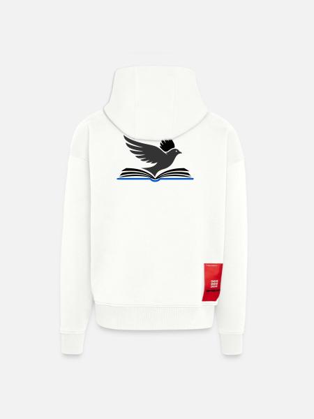 Bird flies out of book - Zip Hoodie - made by SPREAD - OFF WHITE