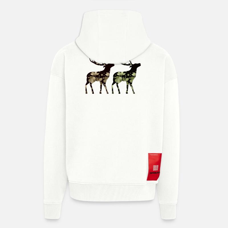 Cerf - Veste à capuche bio épaisse oversize fabriqué en UE - OFF WHITE