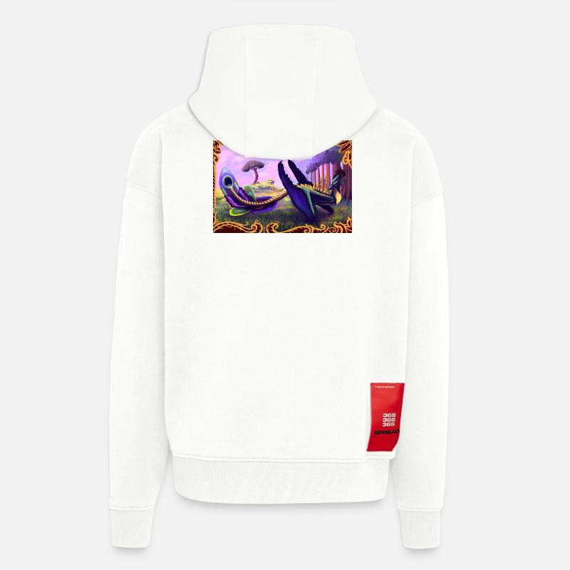 Dinosaur - Zip Hoodie - made by SPREAD - OFF WHITE