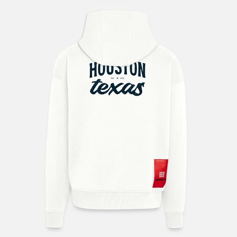 T-shirt Emblem Script de Houston Texas - Veste à capuche bio épaisse oversize fabriqué en UE - OFF WHITE