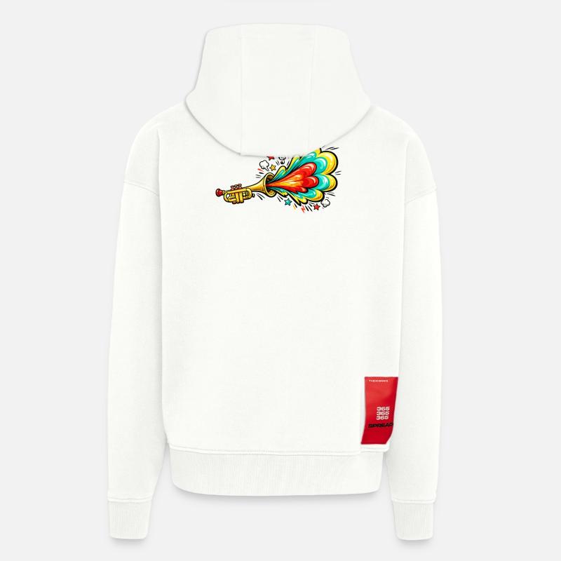 Bunte Trompete Farbexplosion - Zip Hoodie - made by SPREAD - OFF WHITE