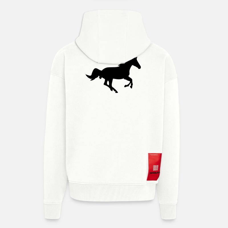 Un cheval - Veste à capuche bio épaisse oversize fabriqué en UE - OFF WHITE
