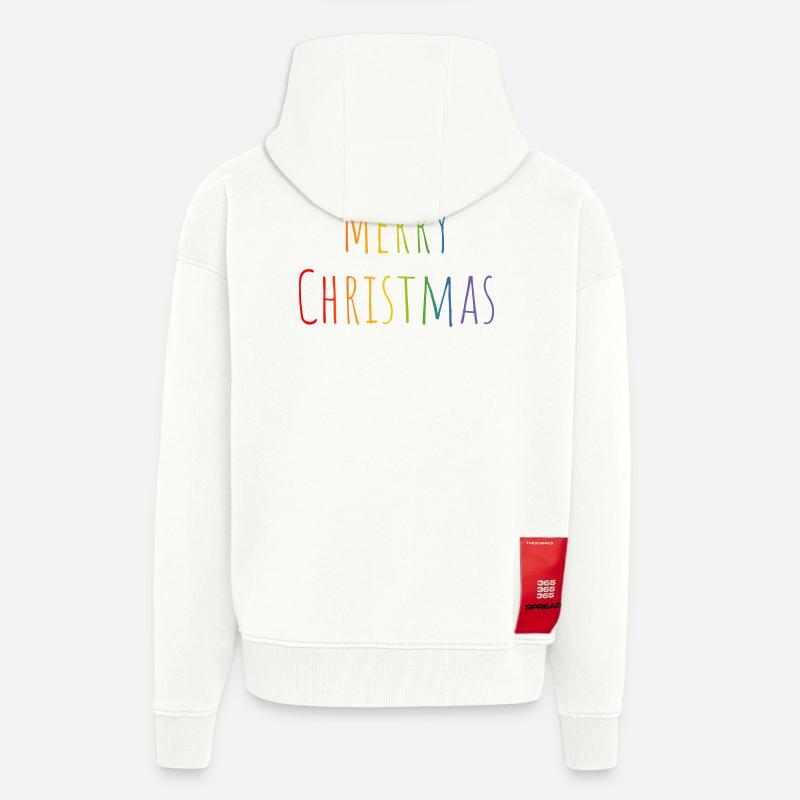 Merry Christmas regenbogen - Zip Hoodie - made by SPREAD - OFF WHITE