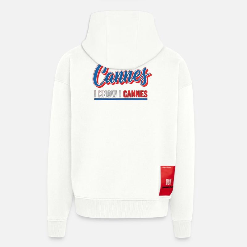 I know I Cannes Retro Design - Zip Hoodie - made by SPREAD - OFF WHITE