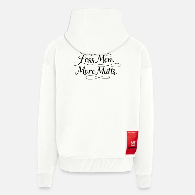 Moins d’hommes. Plus de bâtards. - Veste à capuche bio épaisse oversize fabriqué en UE - OFF WHITE