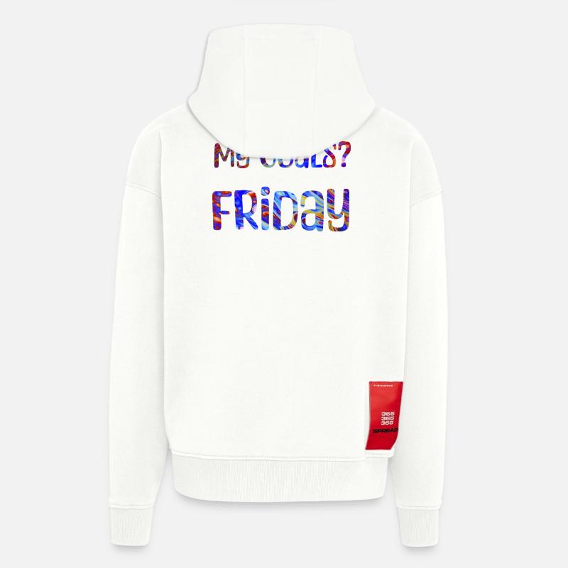 Mes objectifs ? Vendredi - Mon objectif? Vendredi - Veste à capuche bio épaisse oversize fabriqué en UE - OFF WHITE
