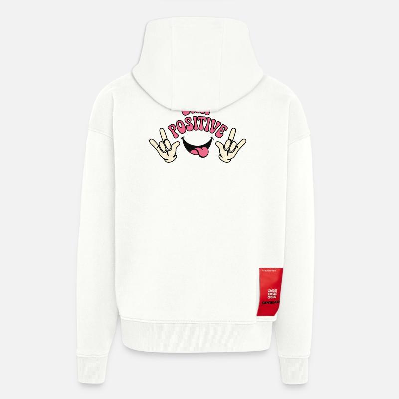 Verspieltes positives Vibes-Typografie-Design - Zip Hoodie - made by SPREAD - OFF WHITE