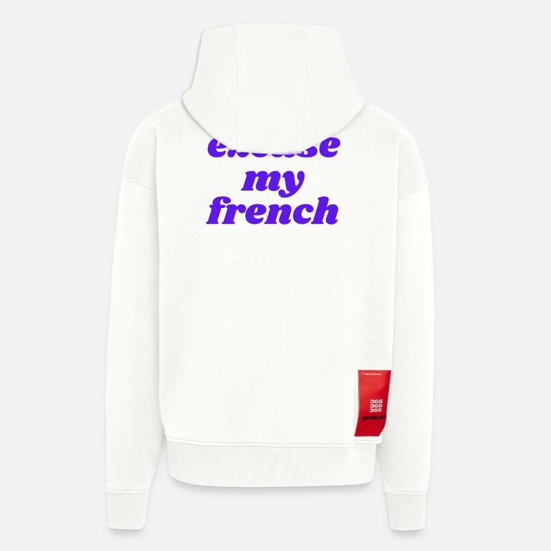 Pardonnez-moi l’expression - Veste à capuche bio épaisse oversize fabriqué en UE - OFF WHITE