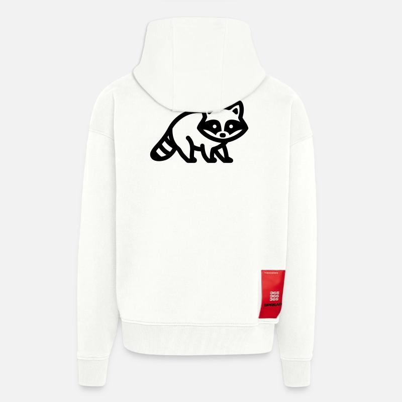 raton laveur - Veste à capuche bio épaisse oversize fabriqué en UE - OFF WHITE