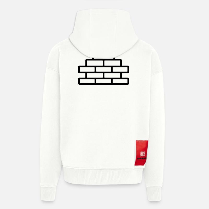 brick - Zip Hoodie - made by SPREAD - OFF WHITE