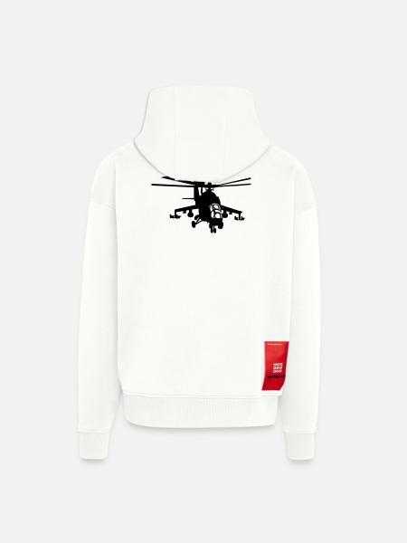 Helicopter Mi-24 - Zip Hoodie - made by SPREAD - OFF WHITE