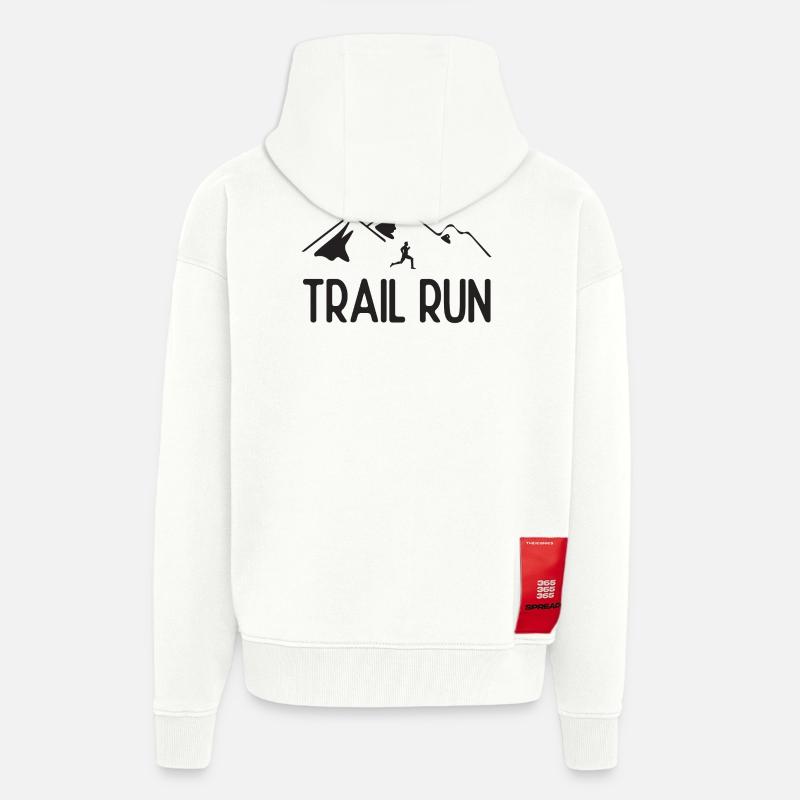 Course de sentier - Veste à capuche bio épaisse oversize fabriqué en UE - OFF WHITE