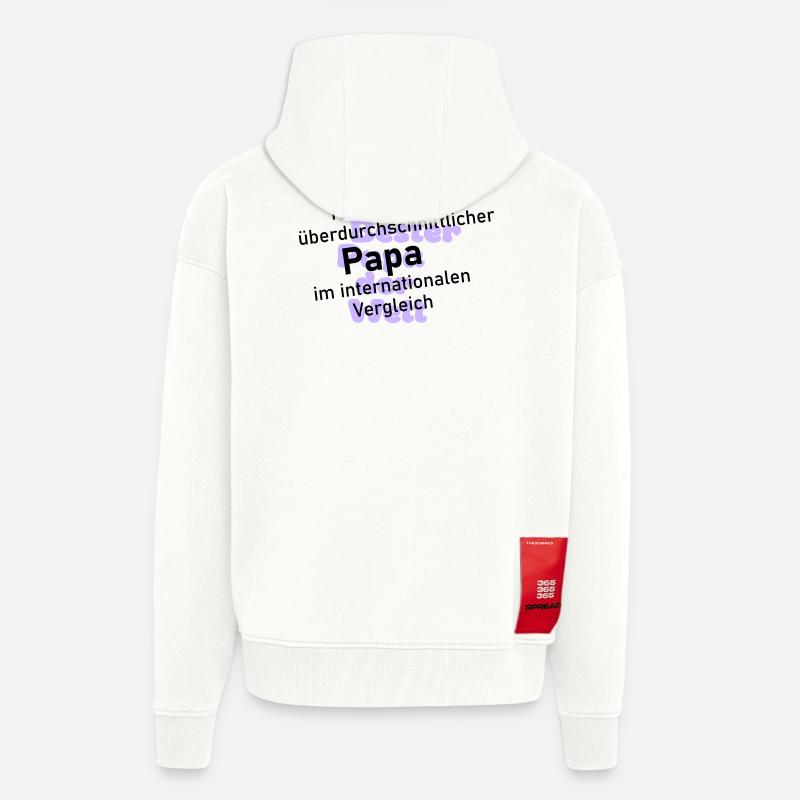 überdurchschnittlicher papa - Zip Hoodie - made by SPREAD - OFF WHITE