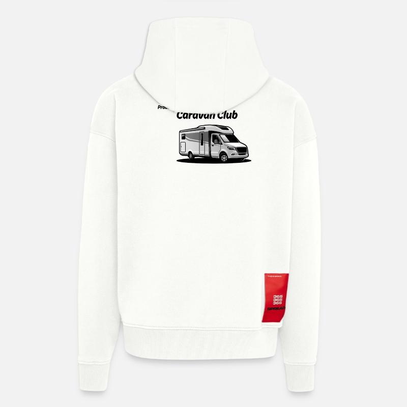 Caravan Graphic Silhouette - Zip Hoodie - made by SPREAD - OFF WHITE