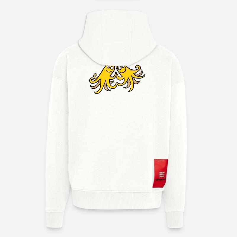 Dancing Octopuses - Zip Hoodie - made by SPREAD - OFF WHITE